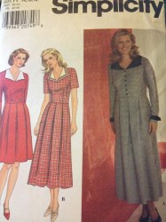 7797 BUTTON DOWN PLEATED SS-LS DRESS LENGTHS PATTERN 14-18